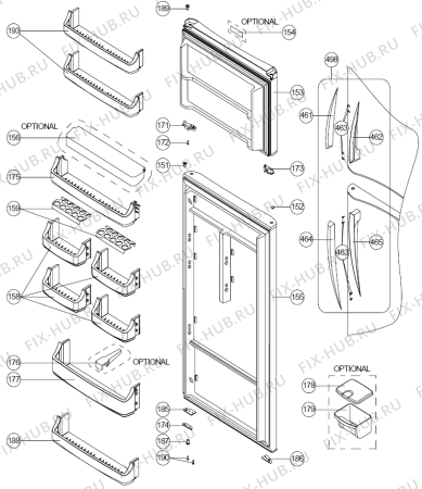 Схема №1 NRF71434W (250926, NT465MCEX) с изображением Ручка двери для холодильника Gorenje 291669