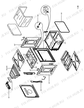 Схема №1 AKG 644/NB/02 с изображением Петля и завес для плиты (духовки) Whirlpool 481241758404