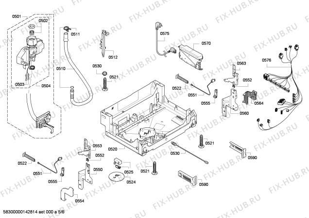 Взрыв-схема посудомоечной машины Bosch SMI50M15EU - Схема узла 05