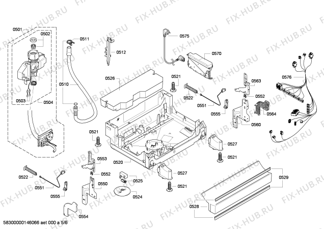 Взрыв-схема посудомоечной машины Bosch SMS53M62EU - Схема узла 05