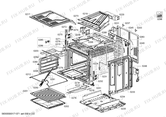 Схема №1 HGN10G050 с изображением Верхняя часть корпуса для плиты (духовки) Bosch 00770226