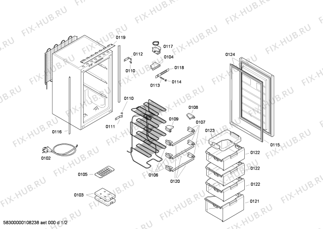 Схема №2 G1624X5 с изображением Внешняя дверь для холодильной камеры Siemens 00474980