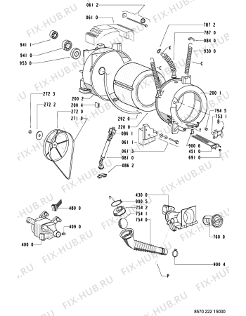 Схема №1 AWM 1200 с изображением Ручка (крючок) люка для стиралки Whirlpool 481249878496