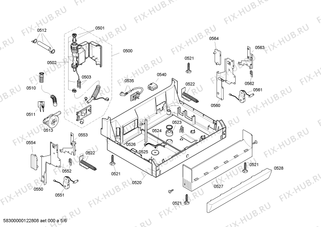 Взрыв-схема посудомоечной машины Bosch SGS43F12EU - Схема узла 05