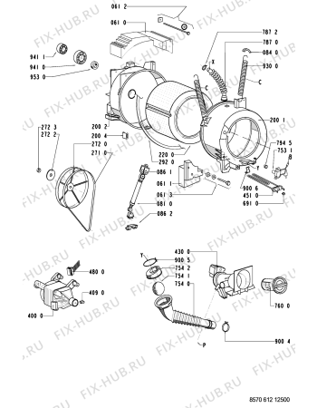 Схема №1 AWM 1200 NL с изображением Ручка (крючок) люка для стиралки Whirlpool 481249878503