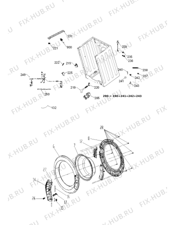 Схема №1 AWG 5061/B1 с изображением Обшивка для стиралки Whirlpool 480111101336