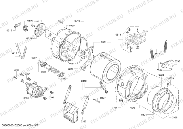 Схема №1 WM260160 Gaggenau с изображением Вкладыш для стиралки Bosch 00649368