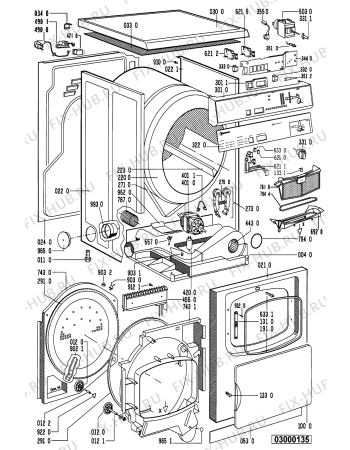 Схема №1 TRA 4120WS с изображением Обшивка для сушильной машины Whirlpool 481245219325