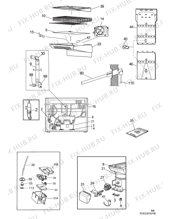 Взрыв-схема холодильника Electrolux EUFG28810X - Схема узла C10 Cold, users manual
