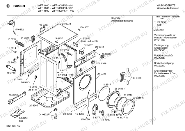 Схема №2 WFF1800II WFF1800 с изображением Панель управления для стиральной машины Bosch 00299031