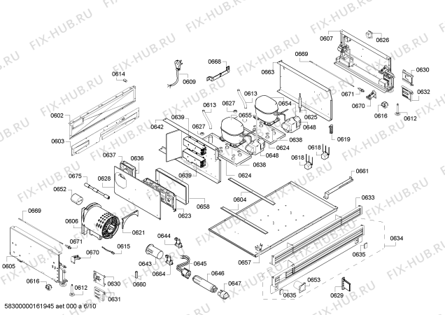 Схема №1 B30BB830SS с изображением Поднос для холодильной камеры Bosch 00687175