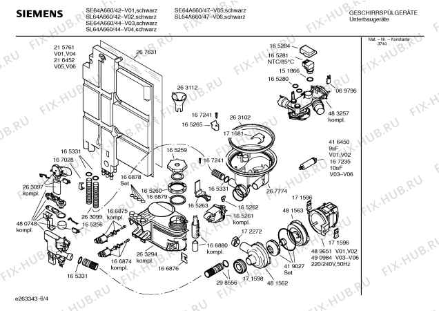 Схема №1 SL64E331EU с изображением Инструкция по эксплуатации для электропосудомоечной машины Siemens 00582996