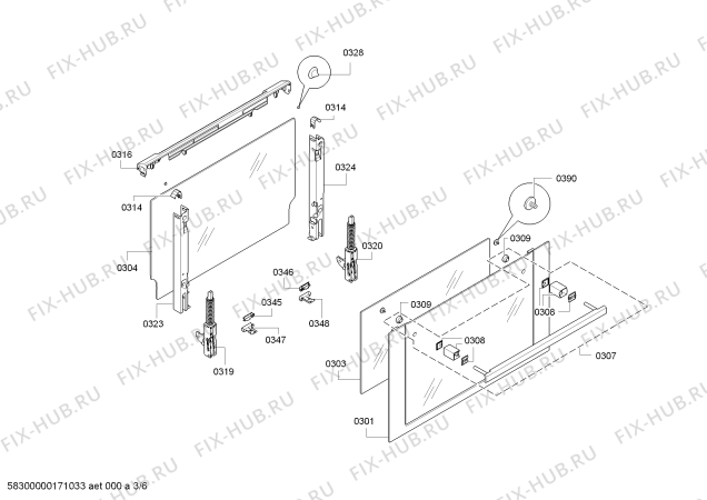 Взрыв-схема плиты (духовки) Bosch HBC33R550 - Схема узла 03