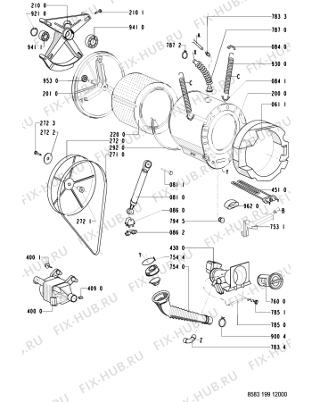 Схема №1 WA 7341/WS-NL с изображением Декоративная панель для стиралки Whirlpool 481245219877