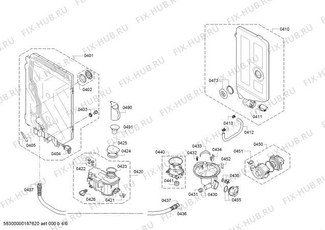 Схема №1 SN65N080EU с изображением Силовой модуль запрограммированный для посудомоечной машины Siemens 12007889