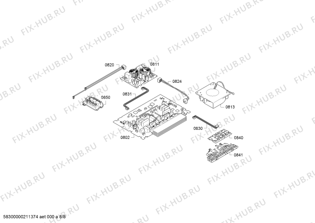 Взрыв-схема плиты (духовки) Bosch HLR390020 - Схема узла 08