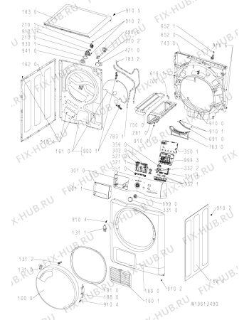 Схема №1 AZB 9681 с изображением Блок управления для стиралки Whirlpool 481010580640