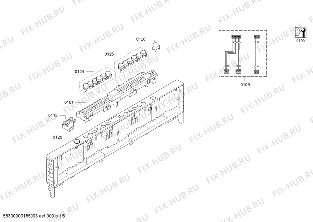 Схема №2 SMV59M05TI с изображением Передняя панель для посудомойки Bosch 00791255