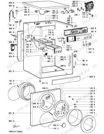 Схема №1 FL 1066 с изображением Декоративная панель для стиралки Whirlpool 481245210913