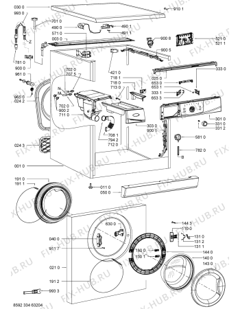 Схема №1 AWO/D 5809 с изображением Модуль (плата) для стиральной машины Whirlpool 480111104922