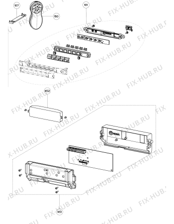 Взрыв-схема вытяжки Aeg DGE5160HM - Схема узла Command panel 037