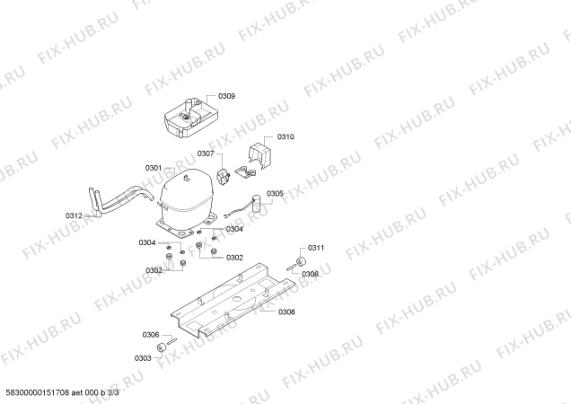 Взрыв-схема холодильника Siemens KG39VZ45 - Схема узла 03