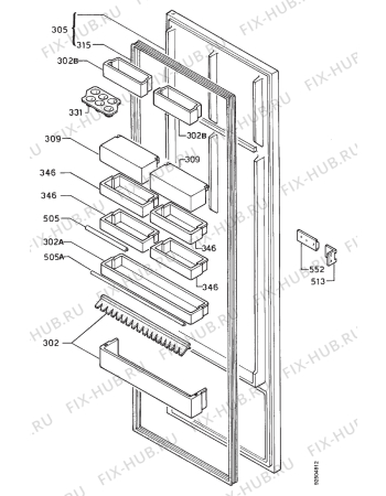 Взрыв-схема холодильника Rex FI305VH - Схема узла Door 003