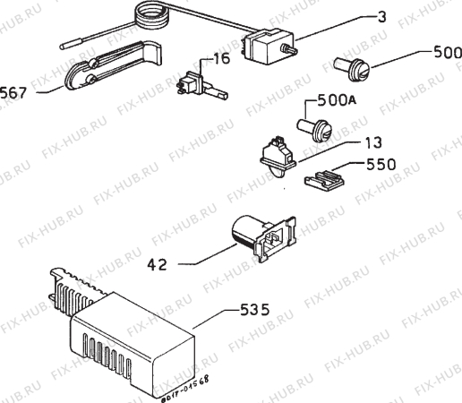 Взрыв-схема холодильника Aeg 3200KG - Схема узла Refrigerator electrical equipment