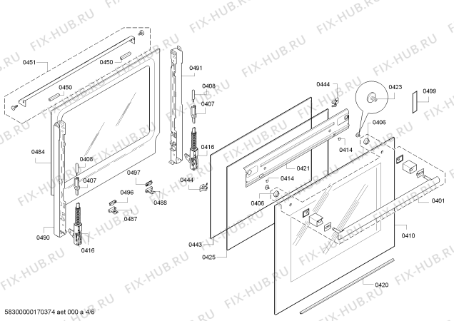 Взрыв-схема плиты (духовки) Bosch HBG76S650A - Схема узла 04