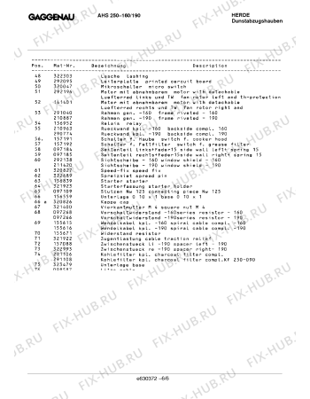 Взрыв-схема вытяжки Gaggenau AHS250190 - Схема узла 06