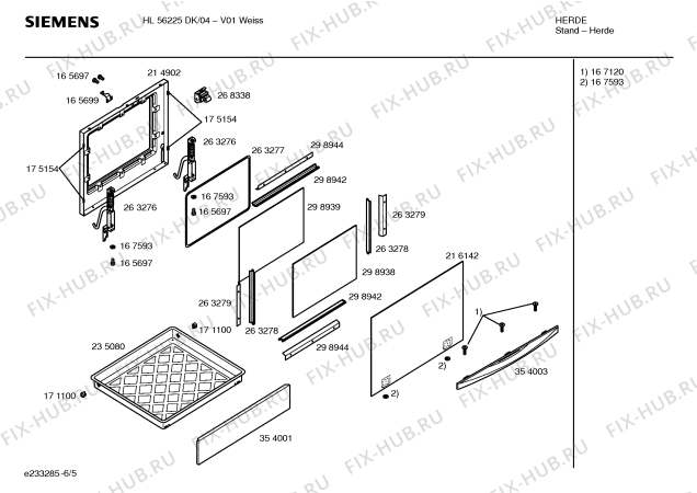 Схема №1 HL56225DK с изображением Инструкция по эксплуатации для электропечи Siemens 00523392