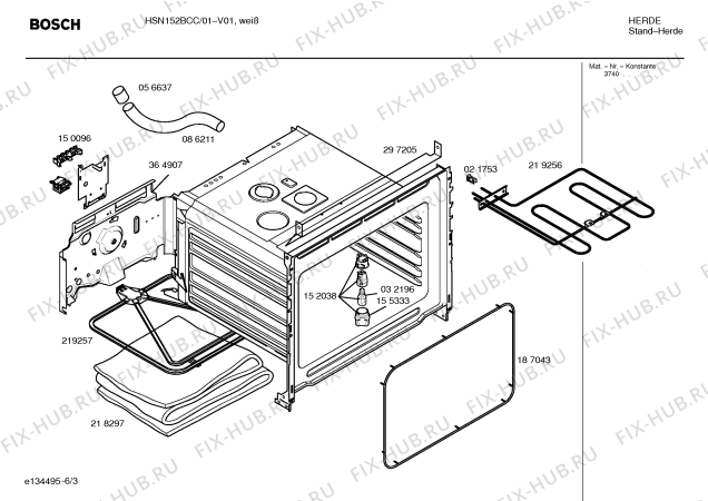 Схема №1 HSN152BCC Bosch с изображением Инструкция по эксплуатации для духового шкафа Bosch 00582560