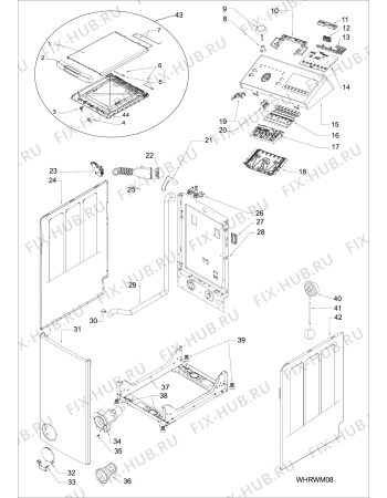 Схема №1 WMTG722HEU (F087742) с изображением Декоративная панель для стиральной машины Indesit C00310225