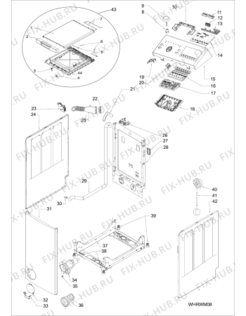 Взрыв-схема стиральной машины Hotpoint-Ariston WMTG602HCIS (F087735) - Схема узла