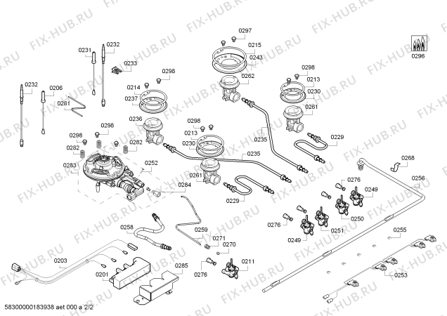 Взрыв-схема плиты (духовки) Siemens ER926SS70N 4G+W C90F IH5 SIEMENS - Схема узла 02