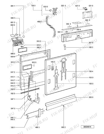 Схема №1 ADG 8533 FD с изображением Панель для посудомойки Whirlpool 481245373512