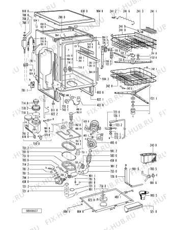 Схема №1 GSF 4055 WS с изображением Обшивка для электропосудомоечной машины Whirlpool 481245379737