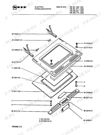 Взрыв-схема плиты (духовки) Neff 195305775 1058.33HCS - Схема узла 03