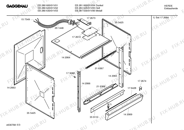 Схема №1 EB281620 с изображением Противень для плиты (духовки) Bosch 00355232