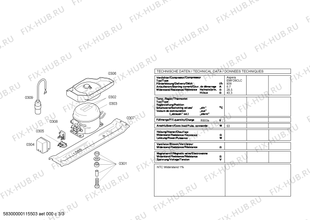 Схема №1 KI32R440 с изображением Компрессор для холодильной камеры Siemens 00143828