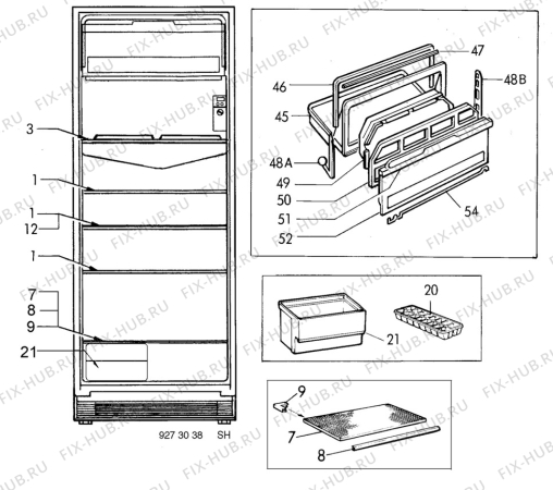 Взрыв-схема холодильника Electrolux RP1185G - Схема узла C10 Interior