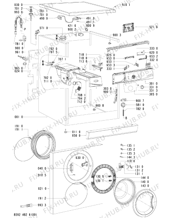 Схема №1 AWO/D 5510 с изображением Модуль (плата) для стиралки Whirlpool 481221470245