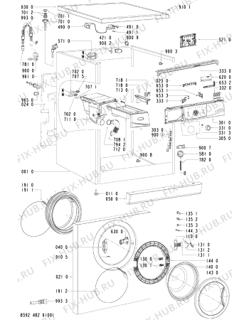 Схема №1 AWO/D 5510 с изображением Обшивка для стиральной машины Whirlpool 481245217596