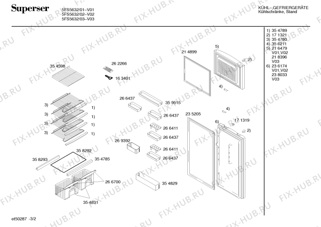 Схема №1 5FS5632 с изображением Дверь для холодильной камеры Bosch 00236174