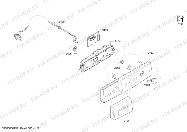 Схема №1 WTW86570NL с изображением Панель управления для сушилки Bosch 00702762