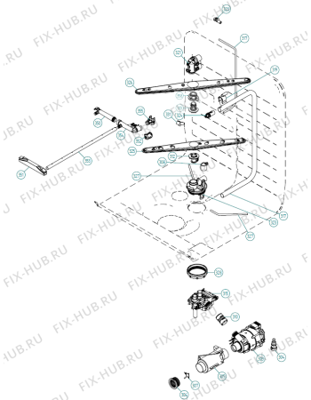 Взрыв-схема посудомоечной машины Asko D5893 XXL FI NO   -Titanium FI #1015893156 (337164, DW70.4) - Схема узла 03