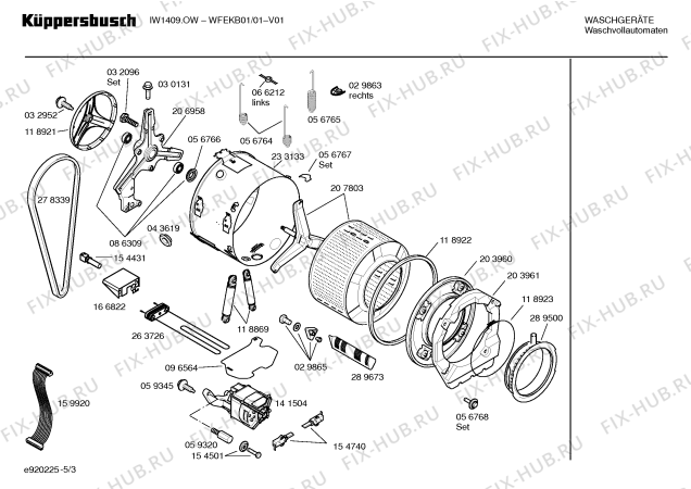 Схема №1 WFEKB01 с изображением Ручка для стиральной машины Bosch 00264212