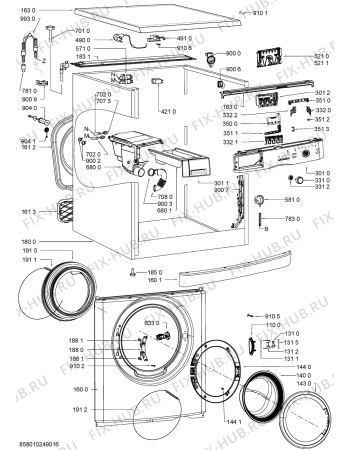 Схема №1 PFL/C 61000 с изображением Обшивка для стиралки Whirlpool 481010436160