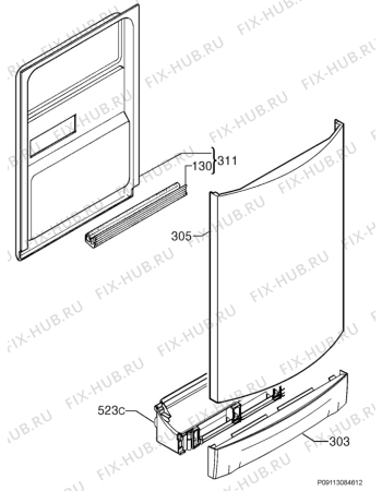 Взрыв-схема посудомоечной машины Rex Electrolux RSF45055XR - Схема узла Door 003