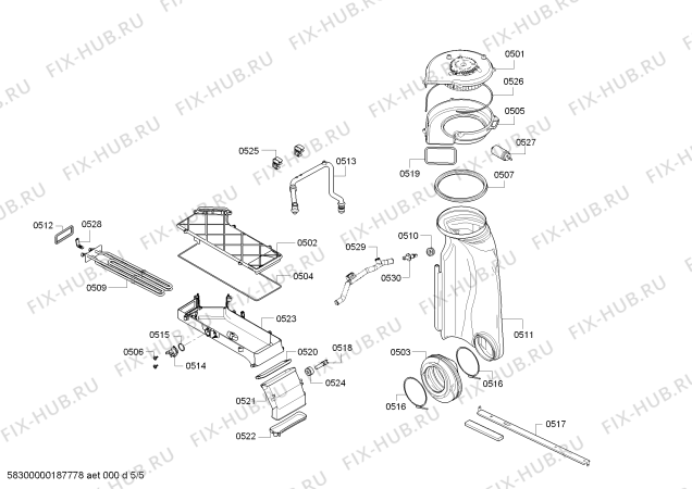 Взрыв-схема стиральной машины Bosch WKD24361EE, 7/4 kg - Схема узла 05